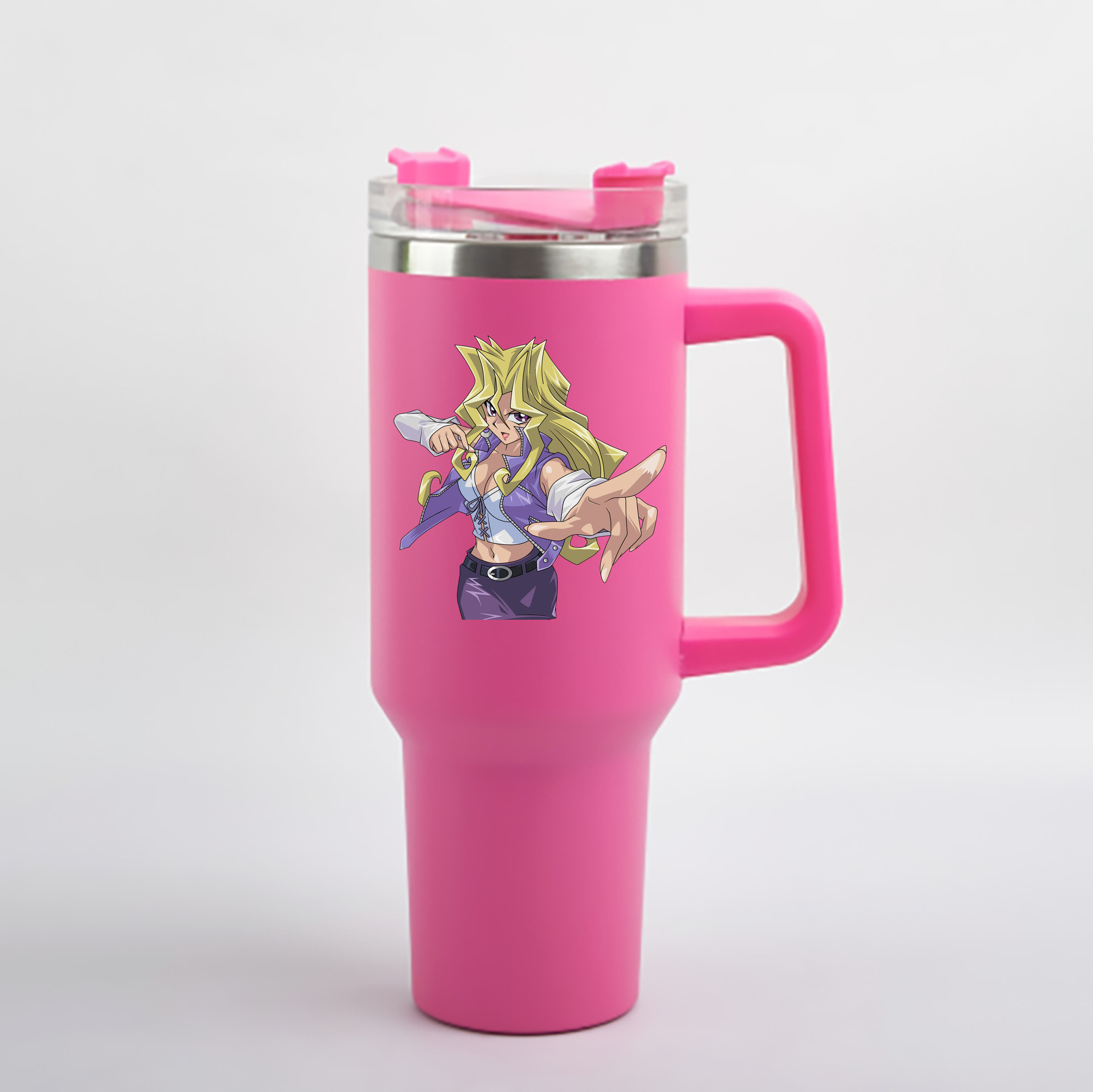 （画像用） 遊☆戯☆王 Yu-Gi-Oh! 1200mL車用タンブラー - クリスタルステッカー（プラスチックストロー付き）